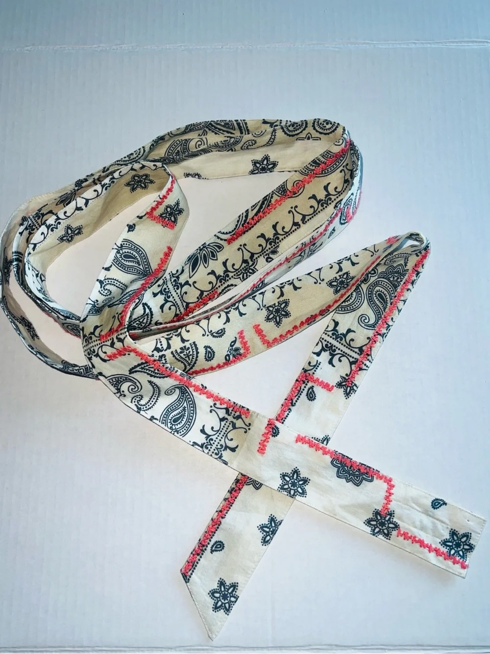 Free People Bandana Stitched Wrap Belt O/S Boho Sash western